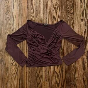 Burgundy long sleeve top express